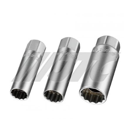 Jtc Auto Tools Magnetic Spark Plug Socket 3/8in DR x 21mm, 12PT, Chrome Vanadium Steel 1816