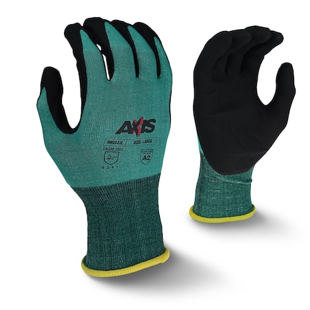 Radians Cut Resistant Coated Gloves, Cut Level A2 , Foam Nitrile , Sandy , 2XL RWG533XXL