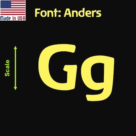 Aacc Self-Adhesive Vinyl Letter: G, Scale: 7 in. Color: Yellow Font: Anders by, 8PK AACC-Anders-UG-Yellow-I7x8