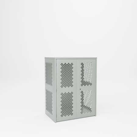 Pucel Heavy Duty Storage Cabinet, Perforated Doors and Sides, 36 in W x 48 in H x 24 in D, Black HDSC-3648-24-2-PERF