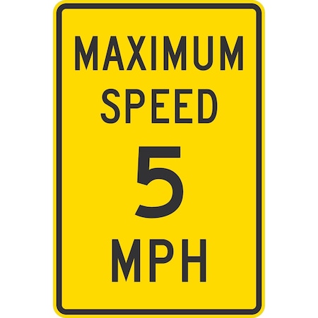 Lyle Maximum Speed 5 MPH, 24x36, High Intensity Prismatic, Yellow G-14320-HI_24x36