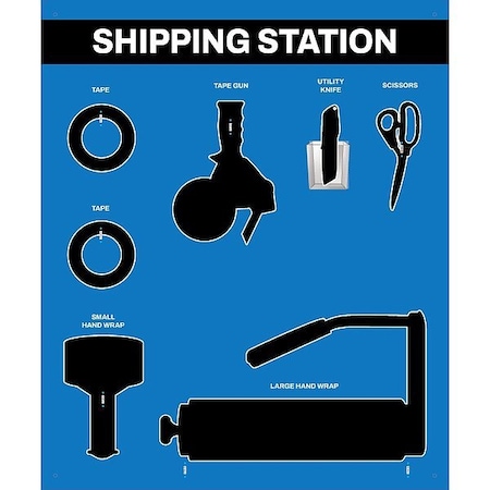 Visual Workplace Shipping Supplies Shadow Board 30-1910-3630-S20803