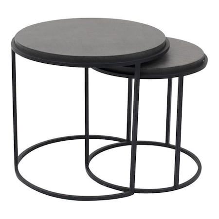 Moes Home Collection Roost Nesting Tables, Black - 18 x 19.7 x 19.7 in., 2PK VH-1008-02