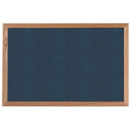 Aarco VIC Cork Bulletin Board, Red Oak Frame, Clear Lacquer Finish, Poppy Seed Dark Gray 24''Hx36''W OW2436204