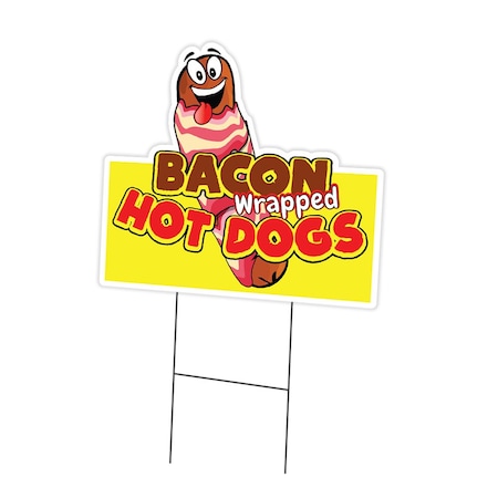 Signmission Bacon Wrapped Hot Dogs Die Cut Yard & Stake outdoor plastic window, 1216-Bacon Wrapped Hot Dogs C-DC-1216-DS-Bacon Wrapped Hot Dogs19