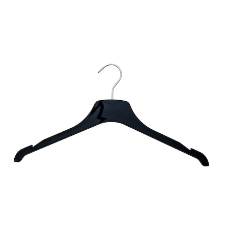 Nahanco 17in Black Equinox Acrylic Shirt Hanger w/Brushed Chrome Hardware, 12PK 9201750HU