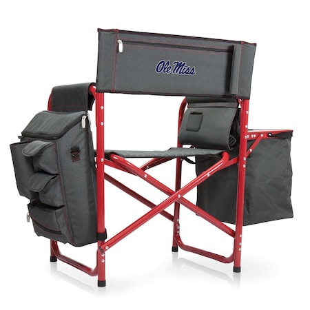 Picnic Time Family Of Brands NCAA Ole Miss Rebels Fusion Camping Chair with Side Table and Soft Cooler 807-00-600-374-0