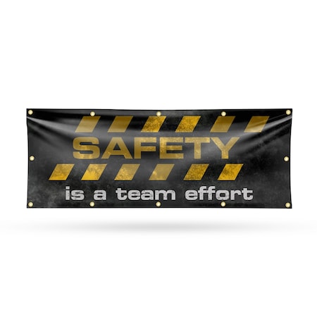 Signmission Safety Is A Team Effort, 48 Inch x 120 Inch, Vinyl Banner B-120-30843