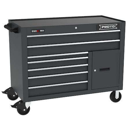 Proto 550 Series Rolling Tool Cabinet, 7 Drawer, Dual Black, Steel, 50 in W x 25-1/4 in D x 41 in H J555041B-7DB-1S