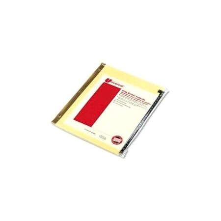 Universal Battery Universal 20821 Leather-Look Mylar Tab Dividers 25 Alphabet Tabs Letter Black/Gold Set of 25 20821