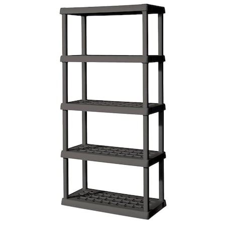 Sterilite Sterilite 01553V01 Shelving Unit, 5-Shelf, Plastic, Gray 01553V01
