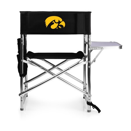 Picnic Time Family Of Brands NCAA Iowa Hawkeyes Sports Chair with Side Table - Beach Chair 809-00-179-224-0