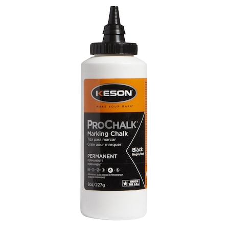 Keson Marking Chalk, Black, Permanent, 8 oz PM8BLACK