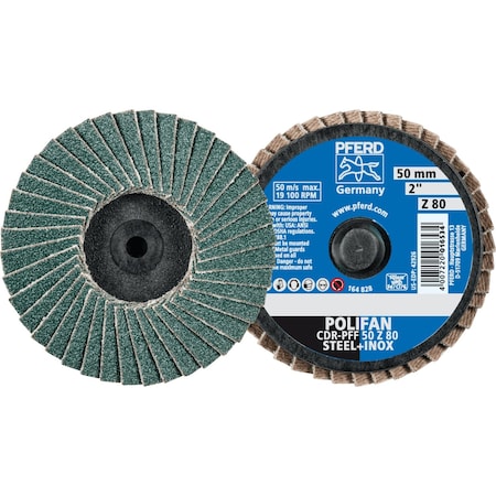 Pferd 2'' POLIFAN Mini Flap Disc - Flat - Zirconia - 80 Grit 42926