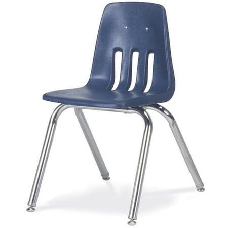Virco 9000 Series 16" Classroom Chair, 2nd Grade - 4th Grade with Nylon Glides - Navy Seat 9016