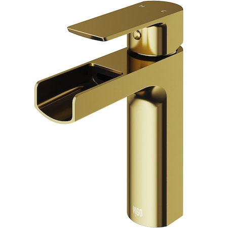 Vigo Ileana Single Handle Single-Hole Bathroom Faucet in Matte Brushed Gold VG01042MG