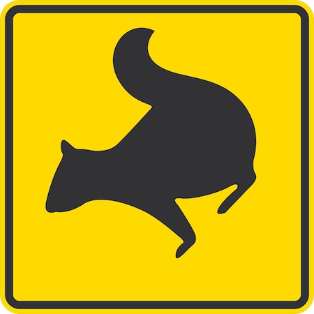 Lyle Squirrel Crossing Symbol, 24x24, Diamond Grade, Yellow G-12236-DG_24x24
