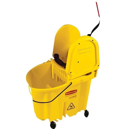 Rubbermaid Mop Bucket and Wringer Combo, 35 qt Capacity, Rectangular, Polypropylene Bucket/Pail FG757788YEL