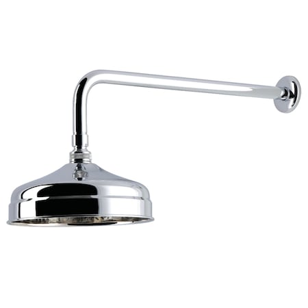 Kingston Brass 8" Round Raindrop Brass Shower Head with 17" Shower Arm, Polished Chrome K124K11