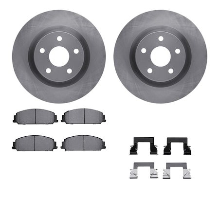 Dynamic Friction Co DFC Brake Rotor with 5000 Brake Pads and Hardware Kit 6512-52079