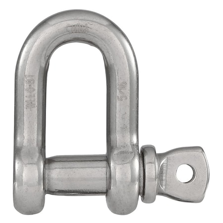 National Hardware DShackle, 516 in, 1700 lb Working Load, 316 Grade, Stainless Steel, Smooth N100-355