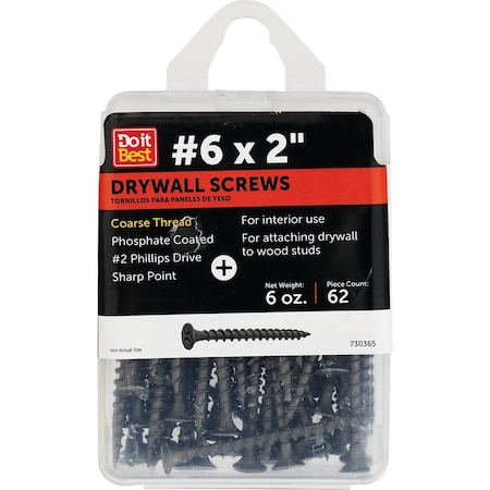 Do It Best Do it No.6x2'' Coarse Thread Phosphate Drywall Screw, 6 Oz. Pack 730365
