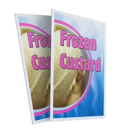 Signmission Frozen Custard, Plastic Signs Only 24 Inch x 36 Inch, Corrugated Plastic, 2PK CSB-2436-2PACK-Frozen Custard