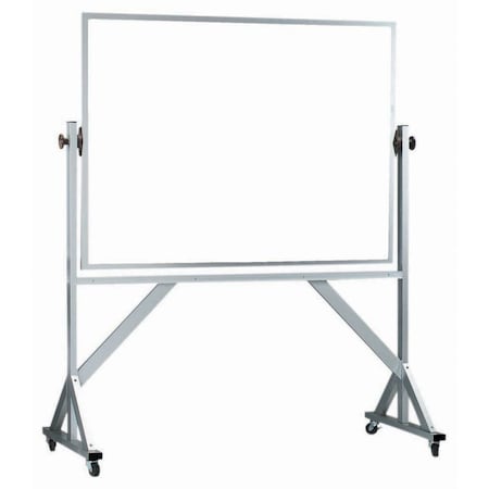 Aarco Reversible Freesting Melamine White Marker Board w/ a Clear Satin Anodized Al Frame, 42''Hx60''W WARC4260