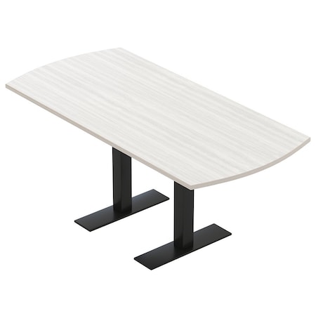 Skutchi Designs 6 Person Conference Table With Power Unit | 6' Arc Rectangle Table | Harmony Series HAR-AREC-36X72-T.BK-WA7976-NA