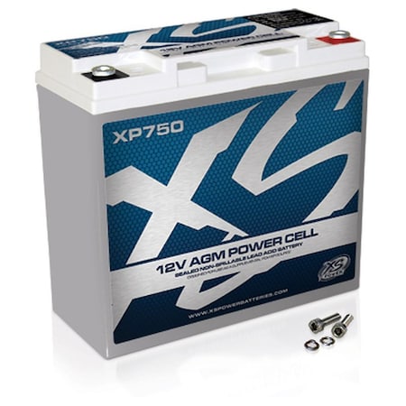 Xs Power Supplemental Car Audio Power 12 Volt AGM Battery w/750 Amps & 22 Amp Hours & 28 Minutes of Reserve XP750