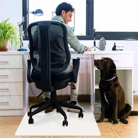 Floortex Polypropylene Rectangular Anti-Slip Foldable Chair Mat for Hard Floors-45in x 53in - 53in Length x NCMFLLAC0003