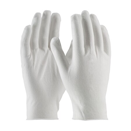 Cleanteam Premium, Light Weight Cotton Lisle Inspection Glove with Unhemmed Cuff, 10.5", 12PK 97-500/10