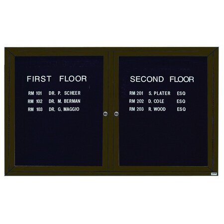 Aarco Outdoor Enclosed Directory w/ Al Frame, Bronze Anodized, Letter Panel is Black Vinyl, 36''Hx60''W OADC3660BA