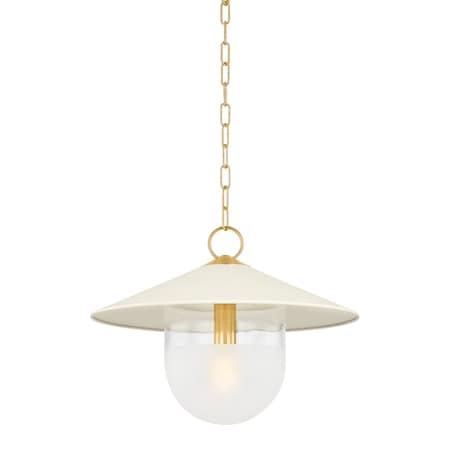 Mitzi Ressi 1 Light Pendant 20 In. Aged Brass/Soft Cream H926701S-AGB/SCR