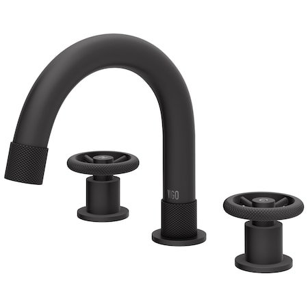 Vigo Wythe Two Handle Three-Hole Widespread Bathroom Faucet in Matte Black VG01306MB