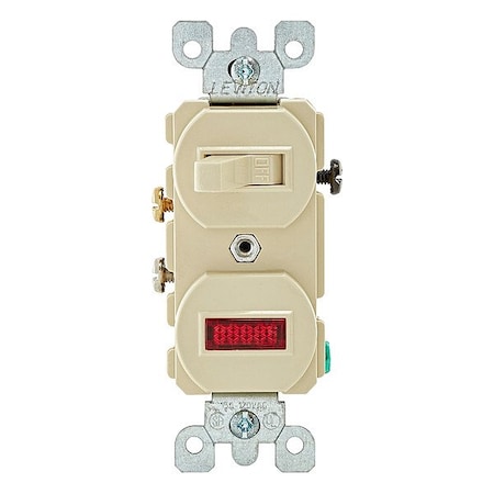 Leviton Wall Switch, 1/2 hp, Toggle, 15 A, Ivory 5226-I