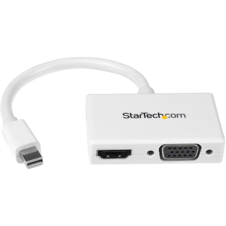 Startech.Com Travel A/V Adapter - 2-in-1 Mini DisplayPort to HDMI or VGA Converter - White MDP2HDVGAW