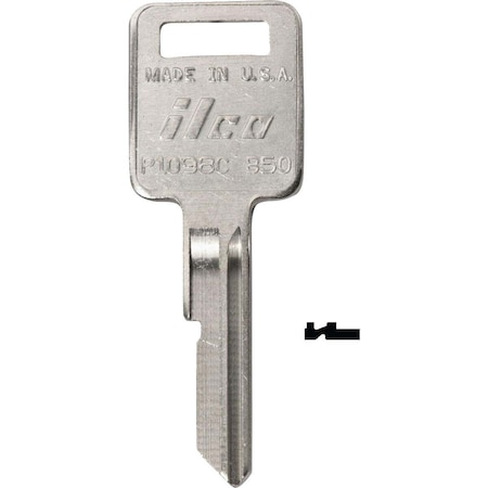 Kaba Ilco GM Nickel Plated Automotive Key, B50 / P1098C, 10PK AL3281706B