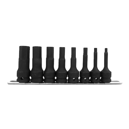 Genius Tools 8 Piece 1/2inDr.Metric Hex Drive Set. TH-408MD
