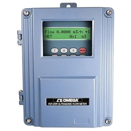 Omega Ultrasonic Flow Meter, Clean Fluids, 32 m/s, 3/4 " to 240 " Dia, 1 % Accuracy, AC/DC, 4 mA to 20 mA FDT-25W