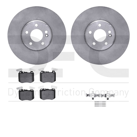 Dynamic Friction Co DFC Brake Rotor with 5000 Brake Pads and Hardware Kit 6512-63487