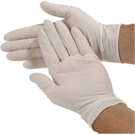 Seidman Associates Safety Zone Industrial Grade Latex Gloves, Powdered, Large, White - 100 Per Box, 100PK 631002