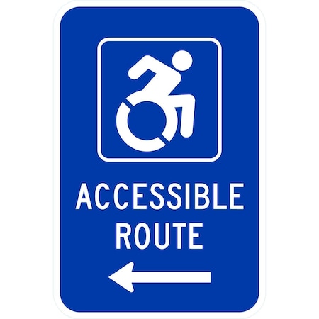 Lyle (HC Sym) Accessible Route (w/Left Arrow), 12x18, Diamond Grade, Blue G-2968-DG_12x18