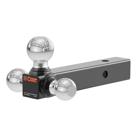 Curt Ball Mount, 8-1/2 in L, 1-7/8, 2, 2-5/16 in Dia Hitch Ball, Steel 45001