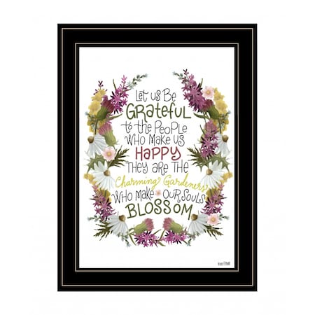 Homeroots Charming Garden 1 Black Framed Print Wall Art 408098