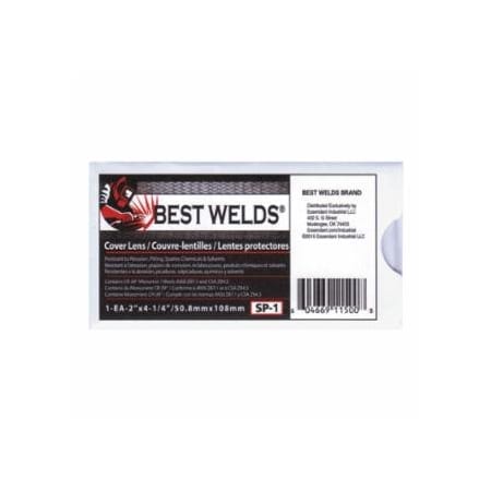 Best Welds Cover Lens, Scratch/Static Resistant, 4-1/4 in x 2 in, 70% CR-39 Plastic 901-SP-1