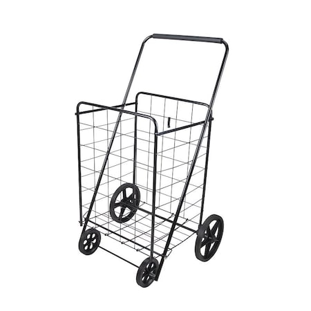 Simple Spaces Shopping Cart, 24-3/8 in OAW, 39-1/2 in OAH, 1-Shelf, Steel Shelf, Black Shelf TPG-G80023L