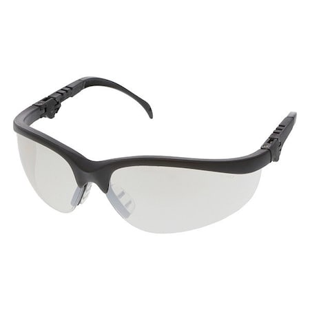 Mcr Safety Klondike (KD3), Safety Glasses, Anti-Scratch, I/O Clear Mirror Lens, Black Frame, Half Frame, 1 PR KD319