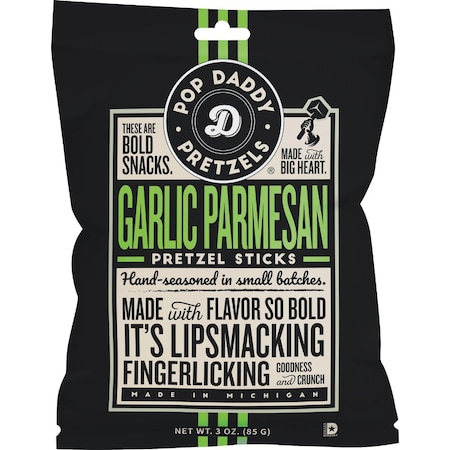 Pop Daddy Snacks Pop Daddy 3 Oz. Garlic Parmesan Pretzel Sticks 557