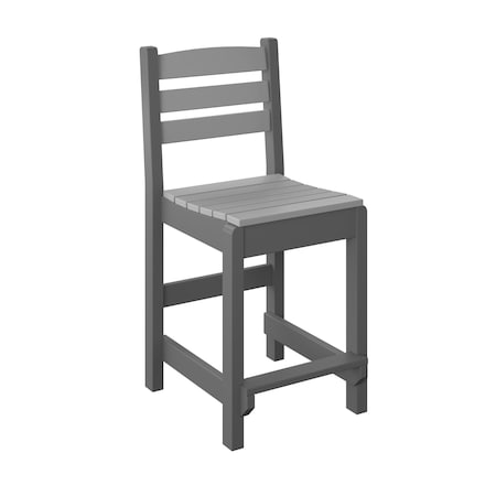 Polybird DINING SIDE CHAIR "COUNTER HEIGHT". LIGHT GRAY AND CHARCOAL POLYBIRD P10-C